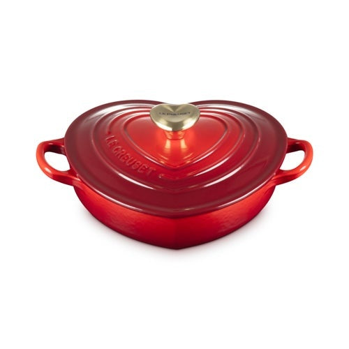 SHALLOW HEART CAST IRON COCOTTE W/ HEART KNOB