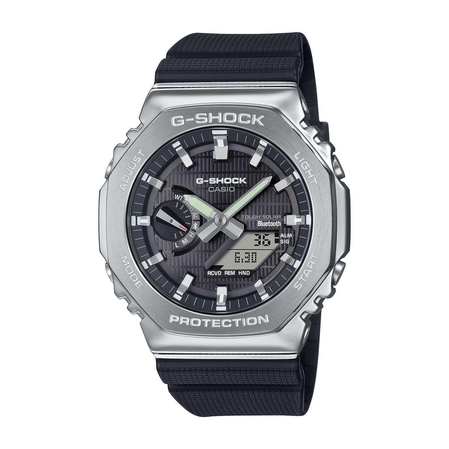 MENS G-STEEL 2100 MOBILE LINK SOLAR STEEL RESIN WATCH DIAL
