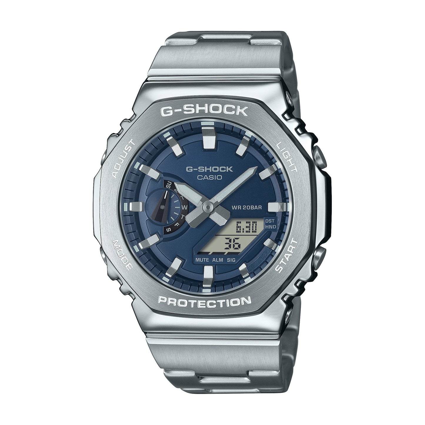 MENS 2100 G-SHOCK OCTAGON G-STEEL STAINLESS STEEL WATCH DIAL