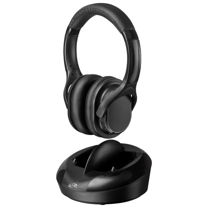 RADIO FREQUENCY WIRELESS HEADPHONES W/ TRANSMITTER DOCK
