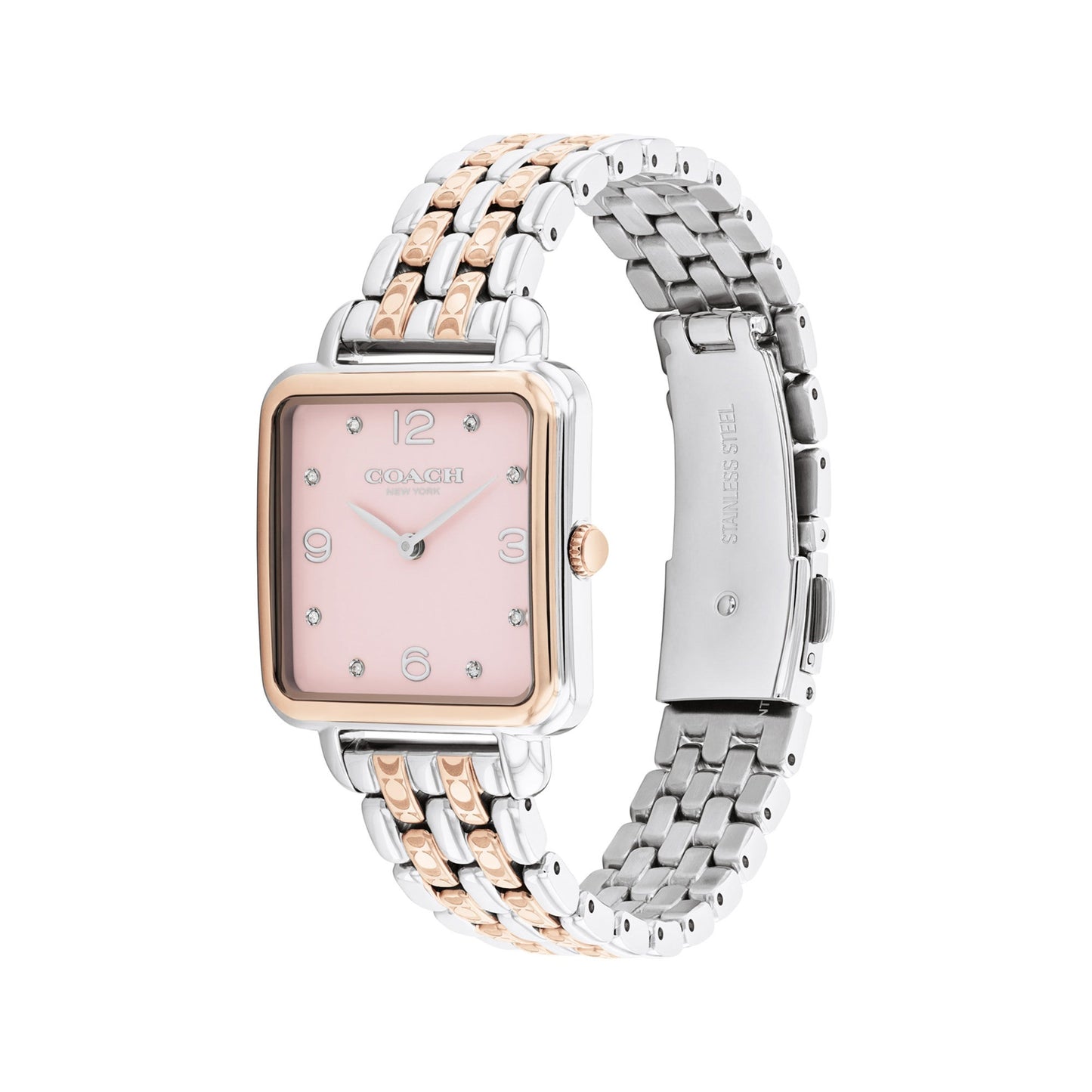 LADIES CASS SQUARE STAINLESS STEEL WATCH DIAL