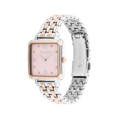 LADIES CASS SQUARE STAINLESS STEEL WATCH DIAL