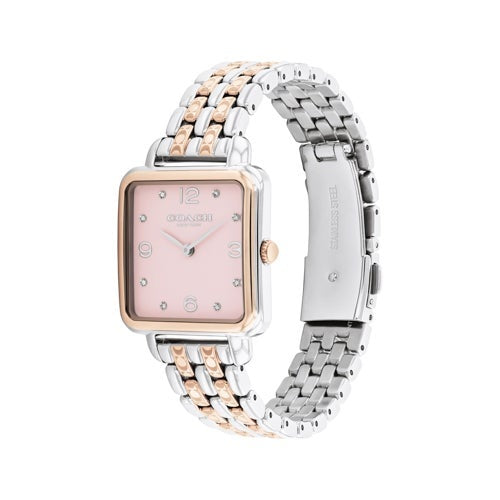 LADIES CASS SQUARE STAINLESS STEEL WATCH DIAL