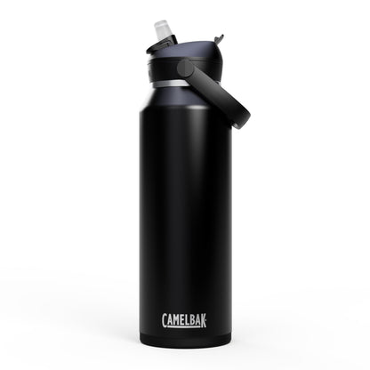 THRIVE FLIP STRAW 40OZ STAINLESS STEEL BOTTLE BLACK