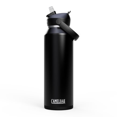 THRIVE FLIP STRAW 40OZ STAINLESS STEEL BOTTLE BLACK