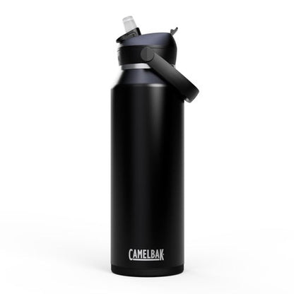 THRIVE FLIP STRAW 40OZ STAINLESS STEEL BOTTLE BLACK