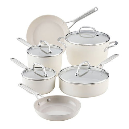 10PC HARD ANODIZED CERAMIC INDUCTION COOKWARE SET