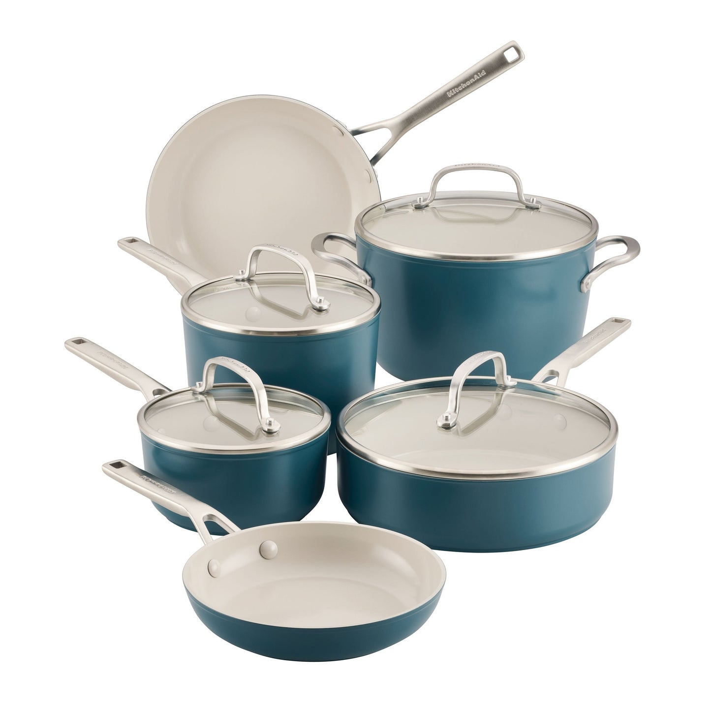 10PC HARD ANODIZED CERAMIC INDUCTION COOKWARE SET
