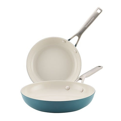 2PC HARD ANODIZED CERAMIC INDUCTION FRYING PAN SET
