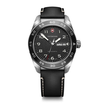 MENS SWISS ARMY QUARTZ LEATHER STRAP WATCH DIAL