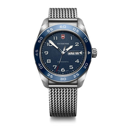 MENS SWISS ARMY QUARTZ STAINLESS STELE MESH WATCH DIAL