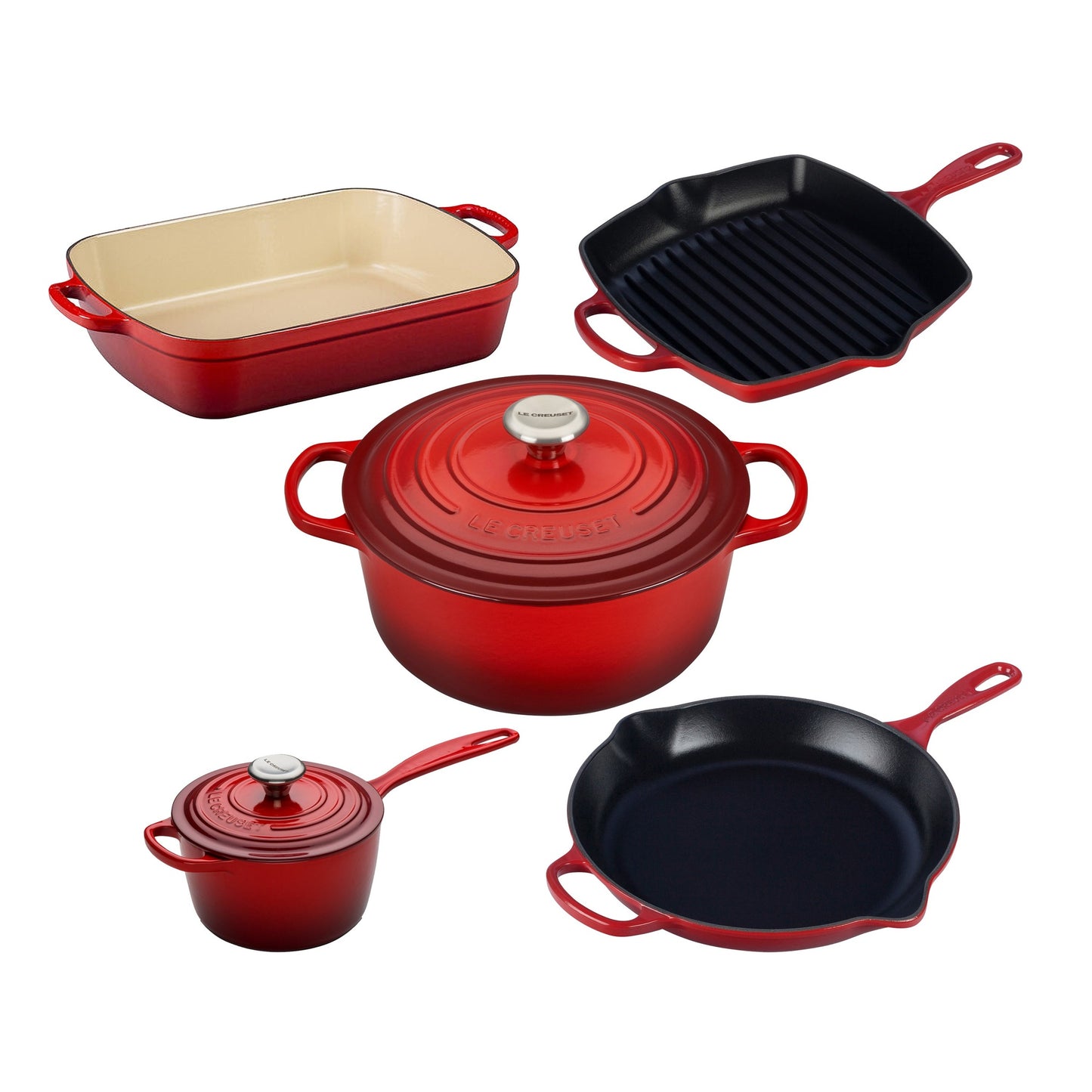 7PC SIGNATURE CAST IRON COOKWARE SET