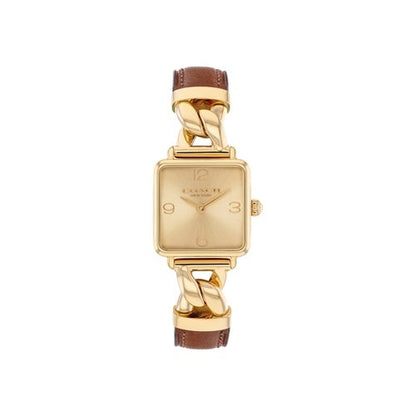 LADIES CASS LEATHER STRAP SQUARE WATCH DIAL