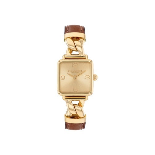 LADIES CASS LEATHER STRAP SQUARE WATCH DIAL