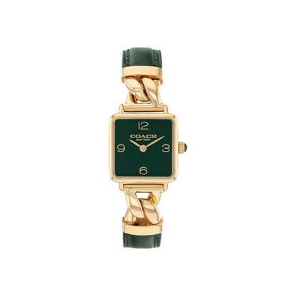 LADIES CASS LEATHER STRAP SQUARE WATCH DIAL
