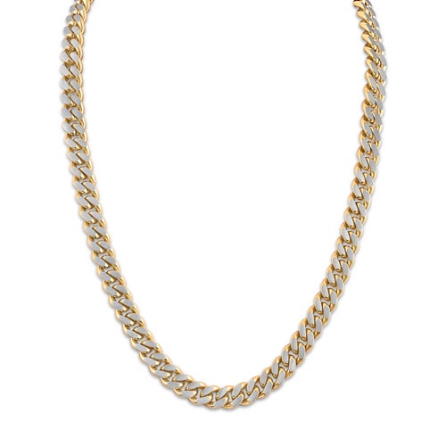 CLASSIC 10MM GOLD & SILVER-TONE CURB CHAIN NECKLACE, 24"