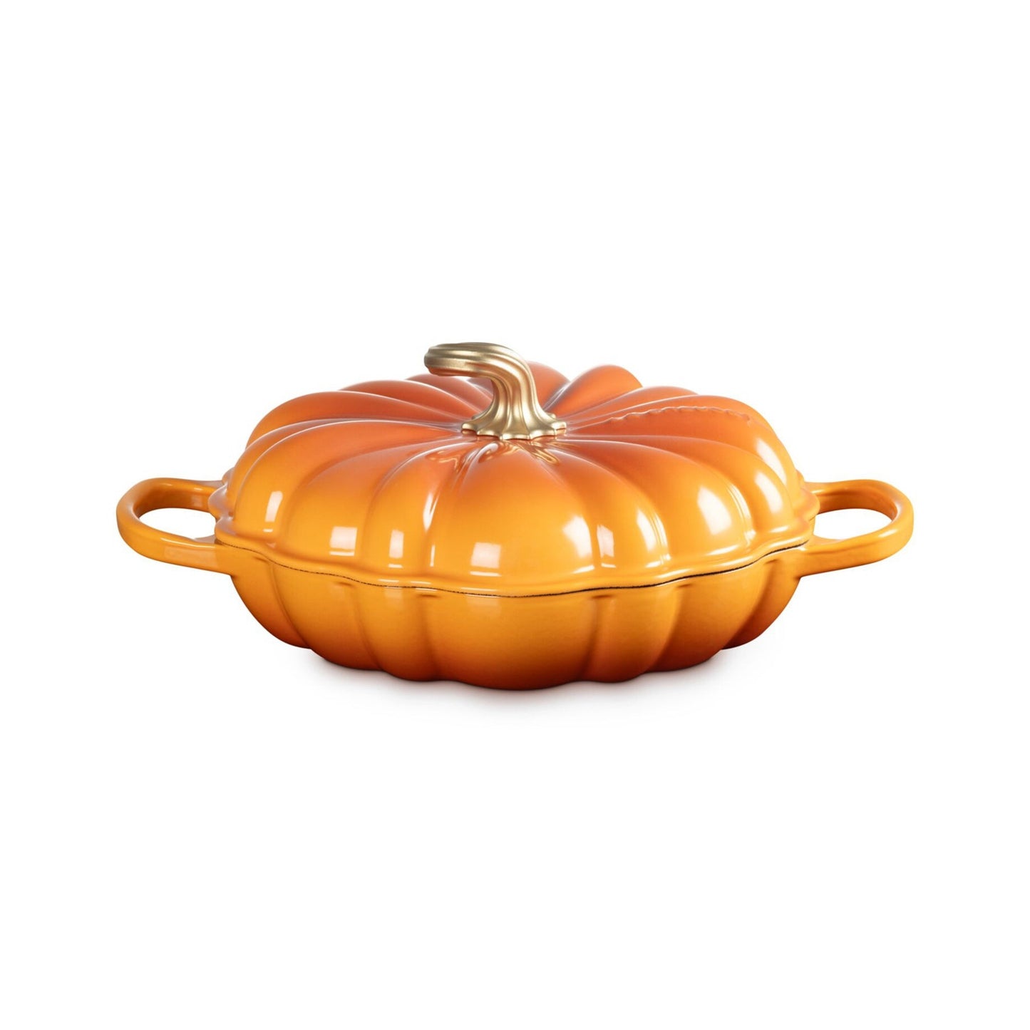 2.75QT SIGNATURE CAST IRON PUMPKIN BRAISER W/ STEM LID PERSIMMON