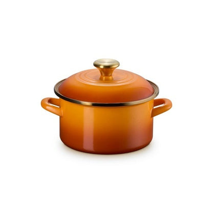 3.8QT ENAMEL ON STEEL COVERED STOCKPOT PERSIMMON