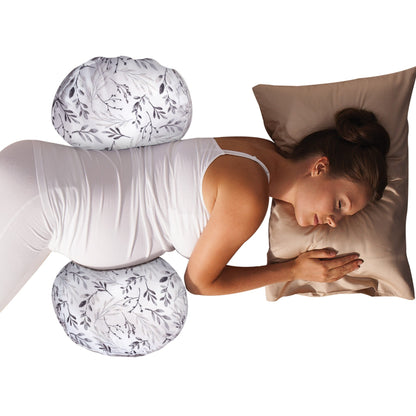 BOPPY SIDE SLEEPER PREGNANCY PILLOW GRAY FALLING LEAVES