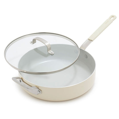 CERAMIC NONSTICK ALUMINUM 4.5QT SAUTE PAN W/ LID