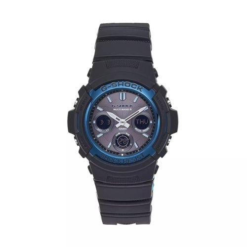MEN'S TOUGH SOLAR ANALOG/DIGITAL BLACK RESIN WATCH, BLACK DIAL