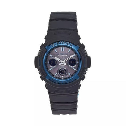 MEN'S TOUGH SOLAR ANALOG/DIGITAL BLACK RESIN WATCH, BLACK DIAL