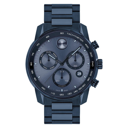 MENS BOLD VERSO CHRONOGRAPH DARK BLUE IP STAINLESS STEEL WATCH DARK BLUE DIAL