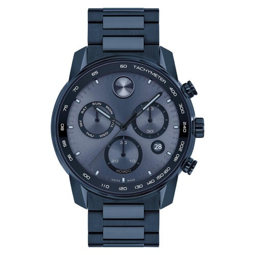 MENS BOLD VERSO CHRONOGRAPH DARK BLUE IP STAINLESS STEEL WATCH DARK BLUE DIAL