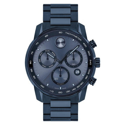 MENS BOLD VERSO CHRONOGRAPH DARK BLUE IP STAINLESS STEEL WATCH DARK BLUE DIAL