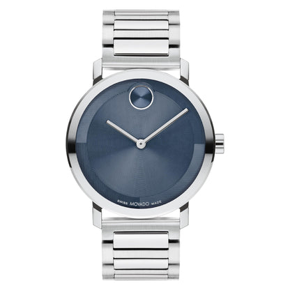 UNISEX BOLD EVOLUTION 2.0 SILVER-TONE STAINLESS STEEL WATCH DARK BLUE DIAL
