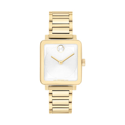 LADIES BOLD EVOLUTION 2.0 GOLD-TONE STAINLESS STEEL SQUARE WATCH WHITE DIAL
