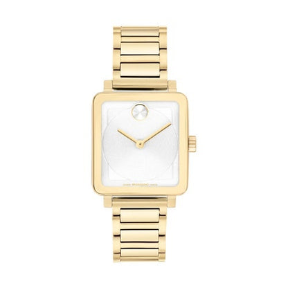 LADIES BOLD EVOLUTION 2.0 GOLD-TONE STAINLESS STEEL SQUARE WATCH WHITE DIAL