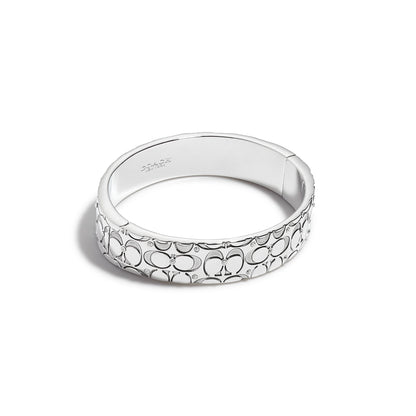 SIGNATURE QUILTED BANGLE SILVER-TONE