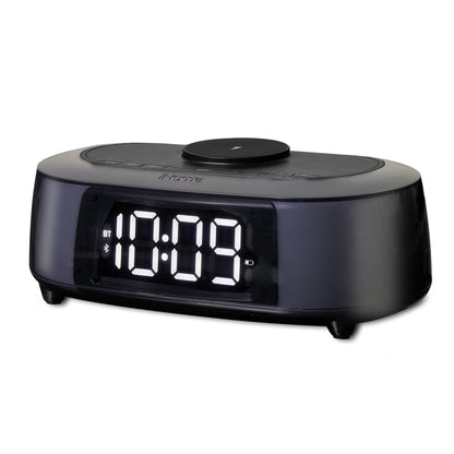 BLUETOOTH COLOR CHANGING ALARM CLOCK RADIO W/ QI AND USB CHARGING