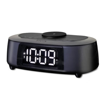 BLUETOOTH COLOR CHANGING ALARM CLOCK RADIO W/ QI AND USB CHARGING