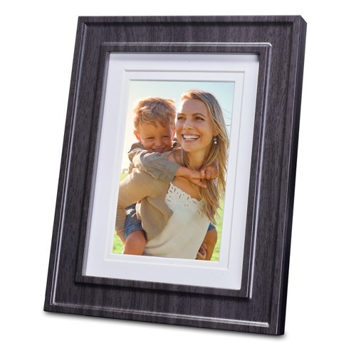 POWERPIC PHOTO FRAME WITH TRIPLE USB CHARGING DARK BROWN