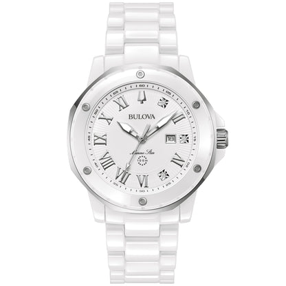 LADIES MARC ANTHONY MARINE STAR WHITE CERAMIC WATCH WHITE DIAL