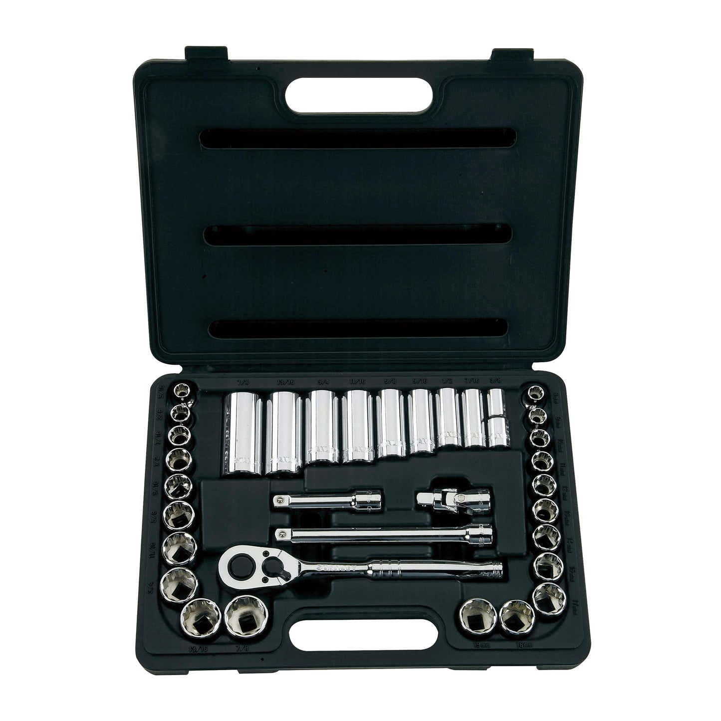 34PC 3/8" SAE & MM SOCKET SET