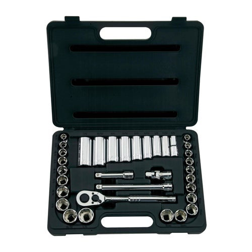 34PC 3/8" SAE & MM SOCKET SET