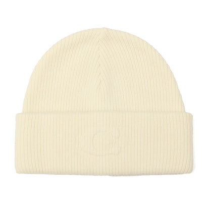 SIGNATURE EMBOSSED C KNIT BEANIE CHALK