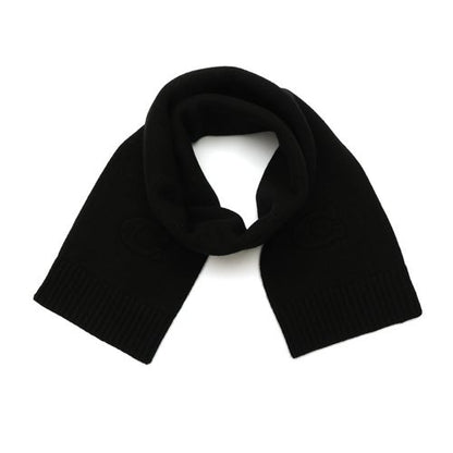 SIGNATURE EMBOSSED C KNIT MUFFLER BLACK