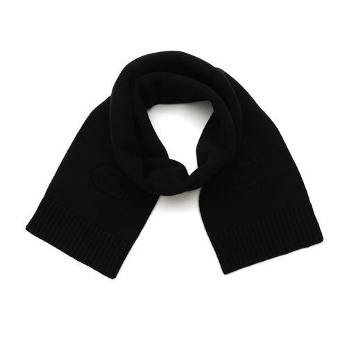 SIGNATURE EMBOSSED C KNIT MUFFLER BLACK