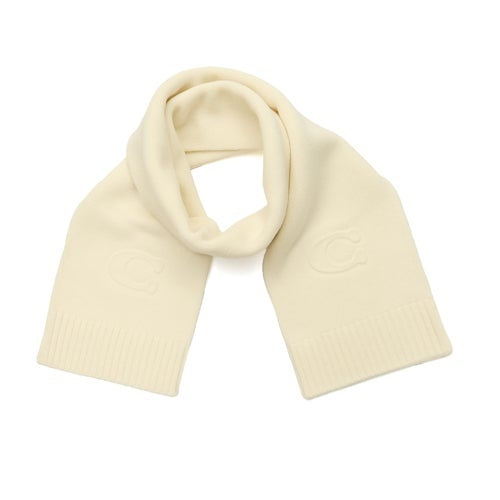 SIGNATURE EMBOSSED C KNIT MUFFLER CHALK