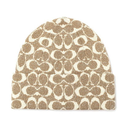 SIGNATURE C KNIT BEANIE BLACK