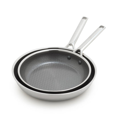 APEX STAINLESS STEEL 2PC FRYPAN SET - 9.5" & 11"