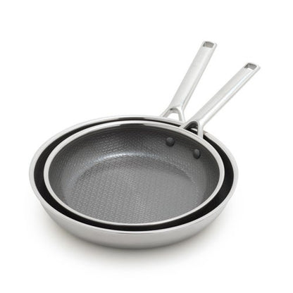 APEX STAINLESS STEEL 2PC FRYPAN SET - 9.5" & 11"