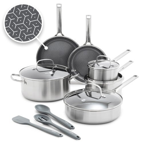 APEX STAINLESS STEEL 13PC COOKWARE SET