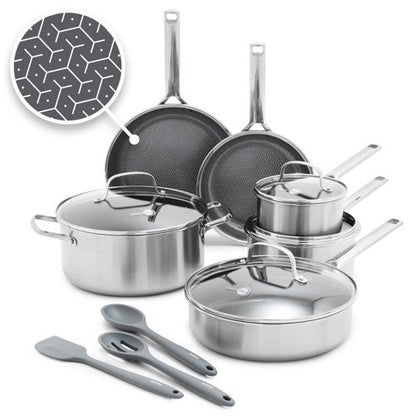 APEX STAINLESS STEEL 13PC COOKWARE SET