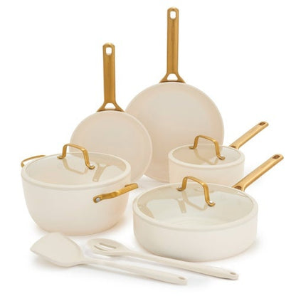 RESERVE PRO CERAMIC NONSTICK 10PC COOKWARE SET CREAM