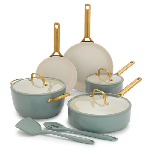 RESERVE PRO CERAMIC NONSTICK 10PC COOKWARE SET MOSS